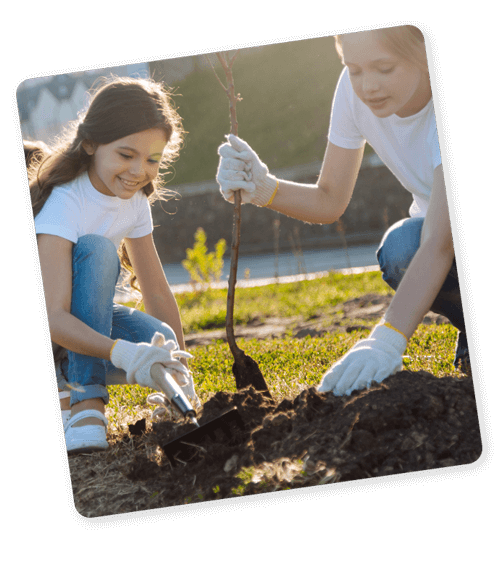 Kids planting